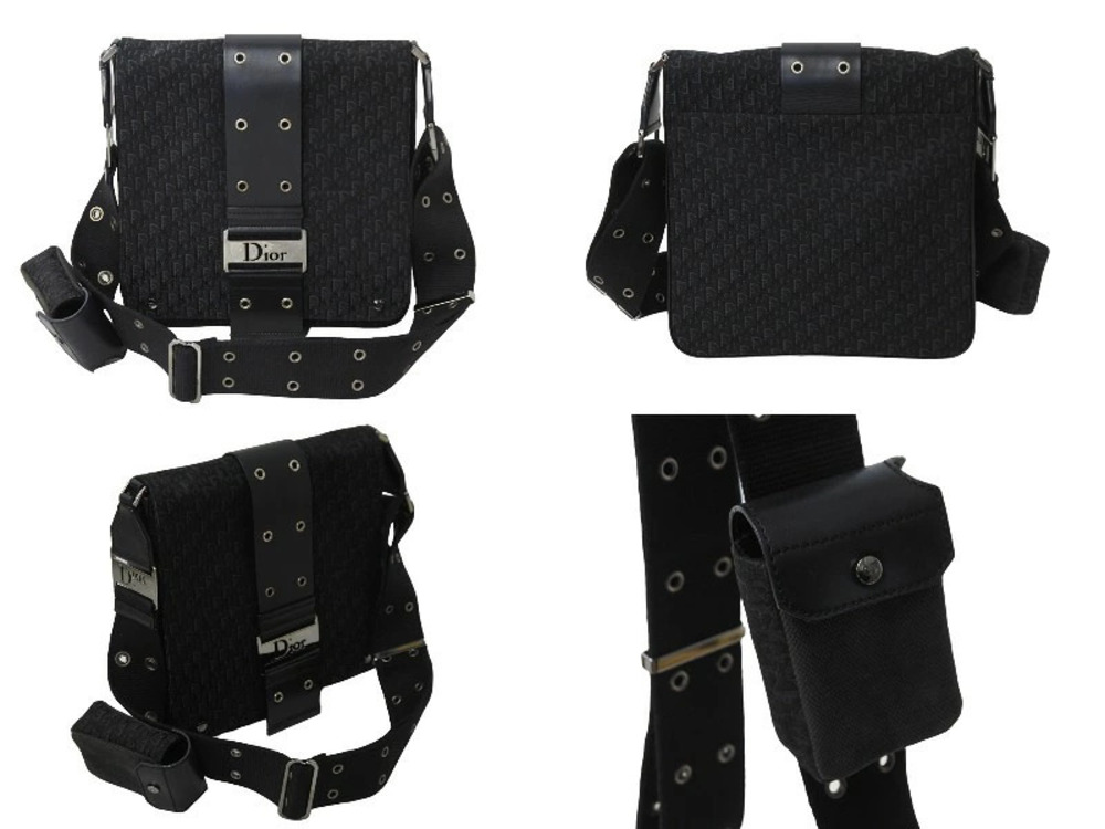Dior Street bag Christian shoulder Trotter black canvas Black
